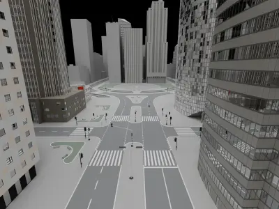 City Street Scene 3D model
