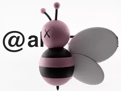 Kaws Dior Bee x Dior Bee 2 Textured 3D model