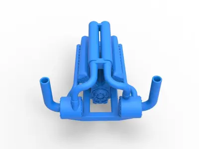 Turbo engine V12 for pulling tractor 2 Scale 1 to 25 3D print model