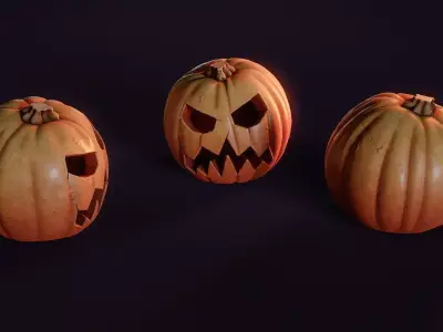 Halloween Pumpkin 1 Low-poly 3D model