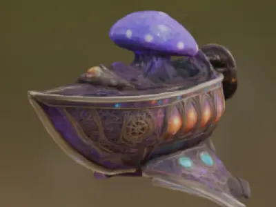 Mystic Mushroom Chest  Fantasy 3D Asset 3D print model