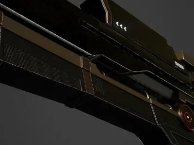 UE4 Destiny Auto Rifle Weapon Optimized Polygon Low-poly 3D model