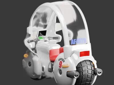 Capsule 9 Bulma Motorcycle dragon ball goku 3D model