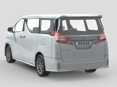 Toyota Vellfire Aero 2015 Low-poly 3D model