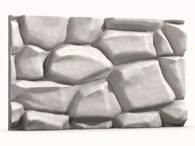Ancient Battered Stone Wall Section 3D model purchase