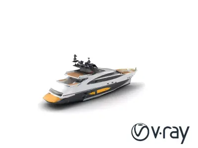 Mega Yacht Submarine Dock Luxury Exploration model pack Low-poly 3D model