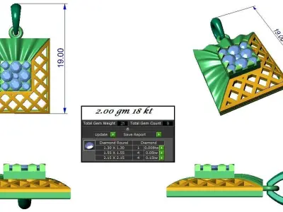 Pendant Earrings combo - 301 3D print model