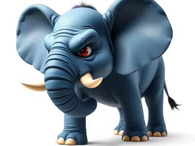 Cartoon Elephant D Model Pack Low-poly 3D model