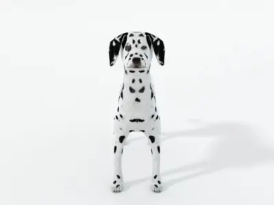 Dalmatian dog Low-poly 3D model