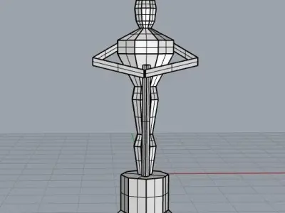 lowpoly oscar statue 3D model