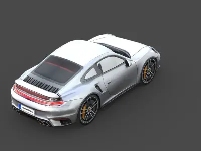 Porsche 911 Carrera Turbo S Low-poly 3D model