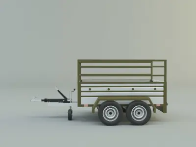 double axle trailer model 3D model