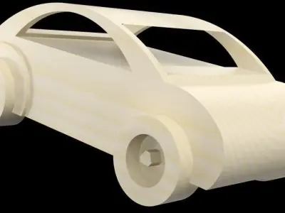 Wooden Car Free 3D model