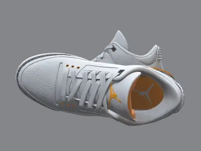 Air Jordan 3-retro sneakers Low-poly 3D model