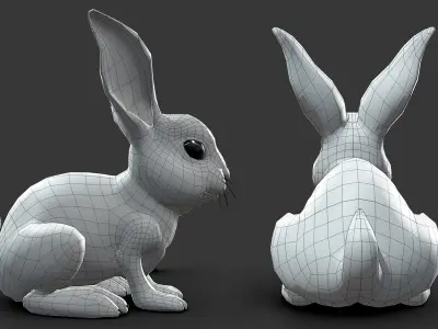Baby Rabbit Low-poly 3D model