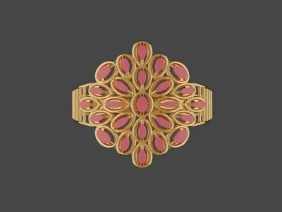 Flower Ring Free 3D print model get