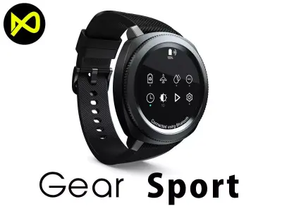 Samsung Gear Sport Smartwatch Black 3D model