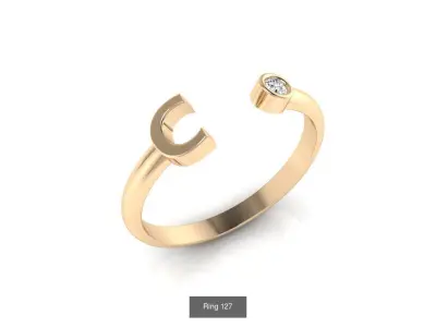 Collection 22 Alphabet ring 3D Model Pack