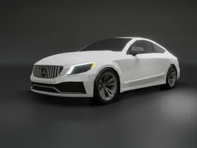 Mercedes c63 AMG coupe 2020 low poly 3D model Low-poly 3D model