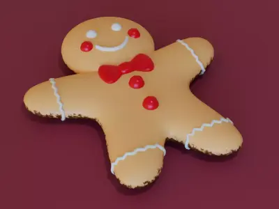 Christmas Gingerbread Cookies Stylized Gingerbread Man and Woman 3D model
