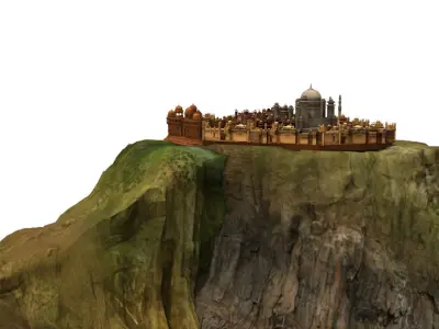 mountain fort city 3d model 3D model