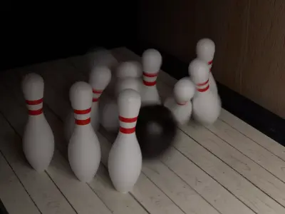 Bowling Pin and Ball 3D model