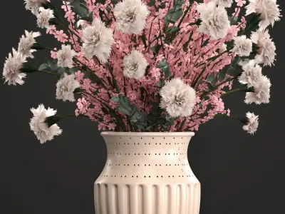 Decorative bouquet of flowers 3D model