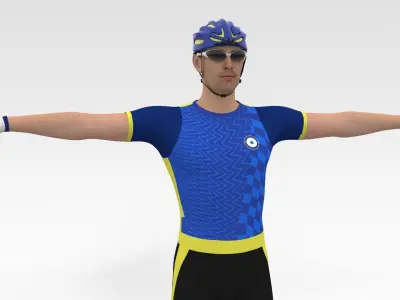 Cyclist 02 3D model
