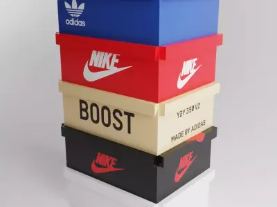 3d shoe box cabinet Low-poly 3D model