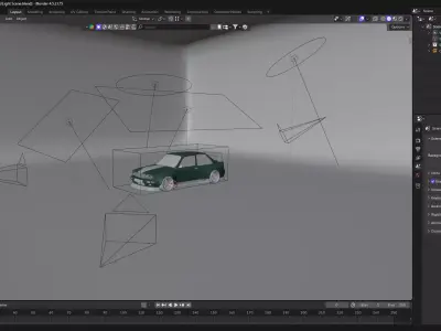 Car light studio 3D model