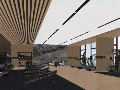 High-end fitness space 3D model