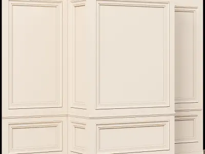 Wall molding 9 Boiserie classic panels Low-poly 3D model