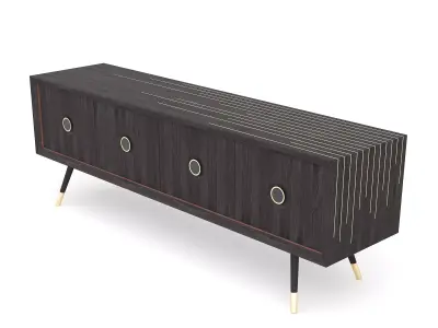 Luxury Oak Console Sideboard 3D model