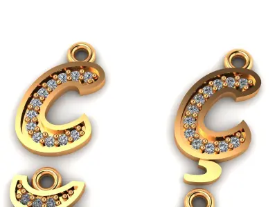 Alphabets Small Letter Pendants - 32 Letters 3D print model