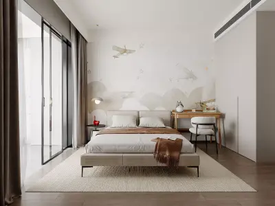 Modern living room dining room interior scenes 291 3D model