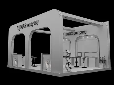 Booth Exhibition Stand a518 3D model