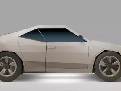 Low Poly Stylized Sports Car Game Ready 3D Model  Low-poly 3D model