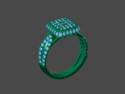 Womens Rings With Stone Ring Ready STL 3DM Models Rings women 3D print model