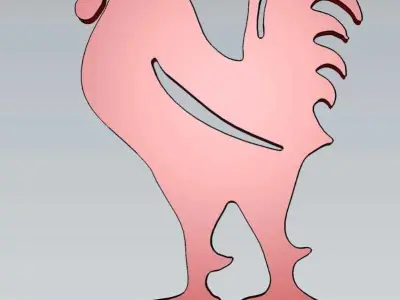 Wonderful Artificial Cock Home and Garden Outdoor Lawn Decor 3D model