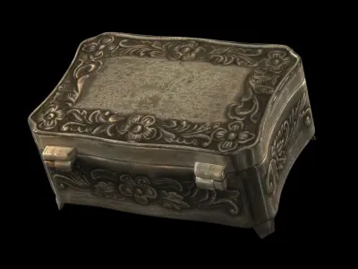 Old brass box Free 3D model