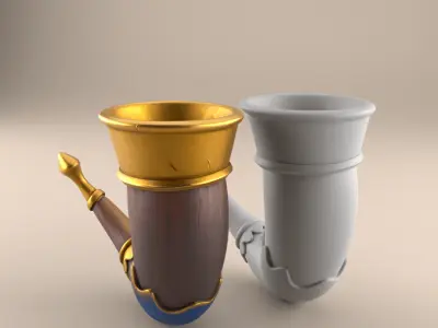 Viking Drinking Horn 3D STL Model Decor 3D print model
