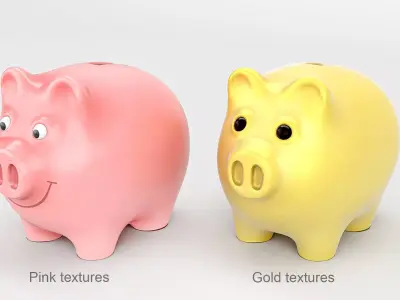 Piggy bank Low-poly 3D model