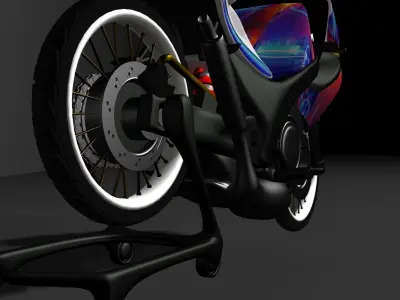Kawasaki Ninja RR 3d modelling with 3d max and v-ray render Low-poly 3D model