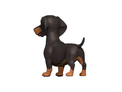 Dachshund Low-poly 3D model