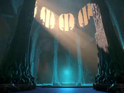 Desert temple constructor Low-poly 3D model