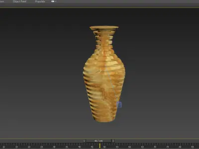 Onyx Textured Vase Statue Low Poly Formats 3DS 3DM MAX Low-poly 3D model