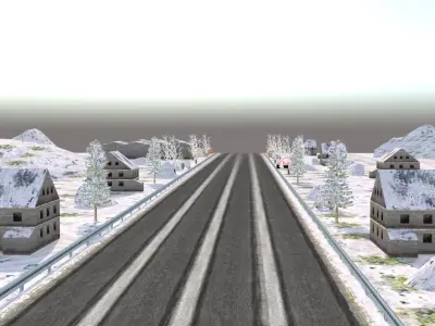 Snow Hill Bridge Racing Challenge 3D Model Kit 2025 Low-poly 3D model