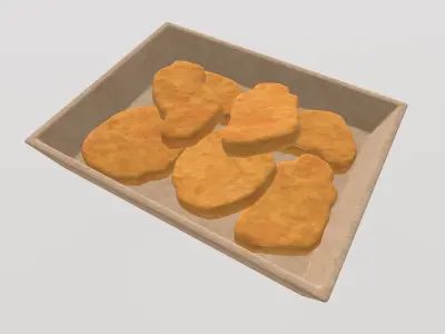 Stylized Low-Poly Chicken Nuggets Low-poly 3D model