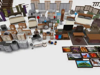 Easily Interiors Full Packs Low-poly 3D model