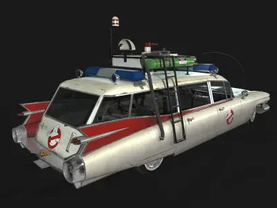 Cadillac meteor miller - ecto1 Low-poly 3D model